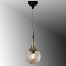 TT601-1-SY-ESK Tt Aydınlatma Mat Siyah-Eskitme Tekli Uzun Hunili Avize