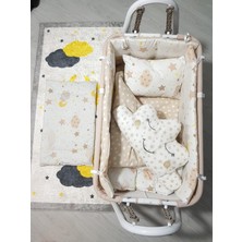 Özgürce 45X85 Uyku Seti, Beşik Için Alt Açma Minderli, Anne Yanı Sepet Hediye