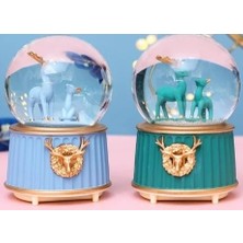 İlk El Grup Ieg™ Mavi-Yeşil Geyik Kar Küresi Küçük Boy