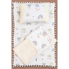 Özgürce Bebek Alt Açma Seti, Battaniye, Minder, Yastık, Müslin ve Waffle Kumaş