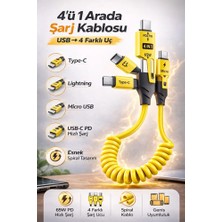 Trendhane CL160 4in1 Pd 65 Watt Type-C/27 Watt iPhone Kırılmaz Uç 1 Metre Hızlı Şarj ve Data Kablosu