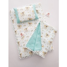 Özgürce Yumuşak ve Renkli Bebek Alt Açma Seti, Minderli, Müslin ve Yataklı, Yenidoğan Için