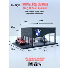 3dpazarıcom 1/64 Ölçekli Siyah Renk Bmw Showroom Tasarımlı Diorama Araç Sergileme Garajı 3D Baskı