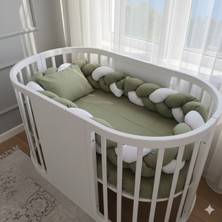 Özgürce Renkli Örgülü Beşik Kenar Koruma Seti, Güvenli ve Şık Bebek Odası Dekoru