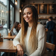 Subutu Afrika Örgüsü ve Rasta Için Sen Ombreli / Siyah / Karamel / Platin