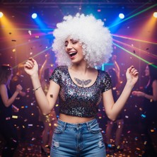 Subutu Animasyon Parti ve Palyaço Peruğu / Beyaz