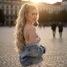 Subutu Bağlamalı Dalgalı At Kuyruğu / Balköpüğü Platin Röfleli