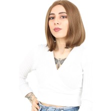 Subutu Fiber Sen Peruk Perçemsiz Kısa Düz / Kumral