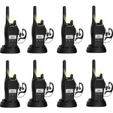 8li Baofeng E88 Ekranlı Pmr 446 El Telsizi Yeni Tasarım Type-C Şarjlı Kulaklık Dahil Set