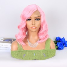 Subutu Şeker Pembe Yan Tül Peruk