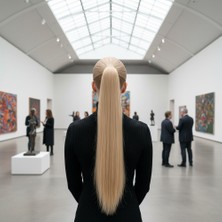 Subutu Tokalı Düz At Kuyruğu / Balköpüğü Beyaz Platin Röfleli