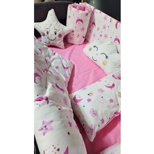 Özgürce Rahat ve Şık 70X110 cm Kız Bebek Uyku Seti, Kenar Koruma Minderli