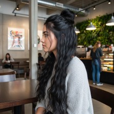 Subutu Fiber Sen Kabarık Dalgalı 8 Parça Çıt Çıt / Siyah