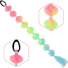 Subutu Örgülü Simli Aksesuarlı Lastikli At Kuyruğu / ACM05