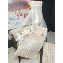 Özgürce 70X120 Bebek Uyku Seti, Cibinlikli Zigzag Desenli, 12 Parça, Park Beşiklere Uyum