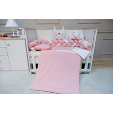 Özgürce Yumuşak ve Şık 7 Parça Örgü Kenar Korumalı Beşik Uyku Seti