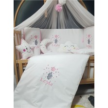 Özgürce Sevimli 17 Parça Nakışlı Bebek Uyku Seti, 60X120, Cibinlikli ve Aparatlı