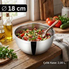 Meaty & Cheesy Çelik Kase 18 cm (2 L) - Salata ve Karıştırma Kasesi