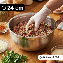Meaty & Cheesy Çelik Kase 24 cm (4.6 L) - Hamur Yoğurma ve Çok Amaçlı Karıştırma Kabı