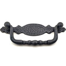 İlk El Grup Antika Tarz Dekoratif Pirinç Dövme Sallantı Kapı Kulbu - 43X118 Mm, Oksit Iegtgrs-34