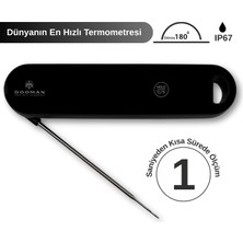 Dooman Ultra Hızlı Et ve Sıvı Sıcaklık Ölçme Termometresi (1s'den Kısa)
