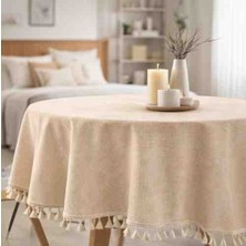 Ayzen Home Püskül Detaylı Su Itme Özelliğine Sahip Duck Kumastan Masa Örtüsü 6 Adet Değişik Ölçü Vardır (Özel Ölçü Alınır Hazırlanır)