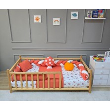 Özgürce Renkli Montessori Örgü Kenar Koruma Uyku Seti, Güvenli ve Konforlu Uyku