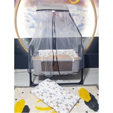 Özgürce 45X85 Cibinlikli Keten Bebek Beşik ve Uyku Seti Rahat Uyku Keyfi