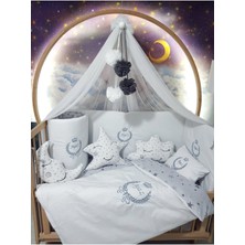 Özgürce Rüya Gibi 60X120 Nakışlı Bebek Uyku Seti ve Lüks Cibinlik Takımı