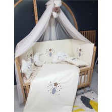 Özgürce Renkli Nakışlı Bebek Uyku Seti 60X120, Aparatlı ve Cibinlikli Konforlu Set