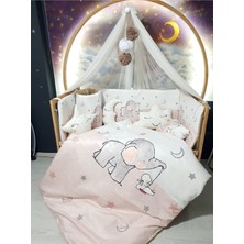 Özgürce Renkli Bebek Uyku Seti, Cibinlikli ve Beşik Kenar Korumalı, 60X120