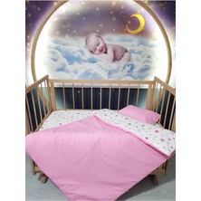 Özgürce Rüya Gibi 90X130 Bebek Uyku Seti 5'li Pembe Yıldız Desenli