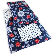 Özgürce Pamuklu Çocuk Yatak Takımı 120X200 Denizci Lacivert Yıldızlı Yorganlı