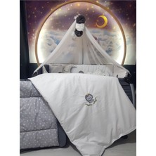 Özgürce 70X110 Nakışlı Bebek Uyku Seti, Cibinlik ve Aparatlı, 18 Parça