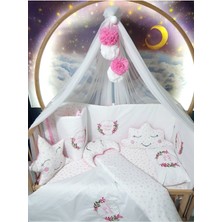 Özgürce Sevimli Bebek Uyku Seti, Nakışlı, Cibinlik ve Aparat ile Güzel Uyku