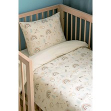 Özgürce %100 Pamuklu Çocuk Yatak Seti, 50X90, Kahverengi ve Gökkuşağı Renkleri