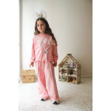 Narin Kids Detaylı 2 Ip Penye Kız Çocuk Tarz Alt Üst Takımları