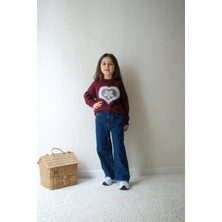 Narin Kids Bayramlık Detaylı Kot Pantolonlu Kız Çocuk Alt Üst Takımlar