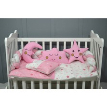 Özgürce Renkli Örgü Bebek Beşik Uyku Seti, 60X120 Cm, 7 Parça Konforlu Set