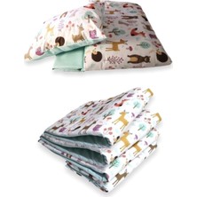 Özgürce Pamuk Beşik Kenar Koruma Uyku Seti 70X130 Doğa Mint 7 Parça