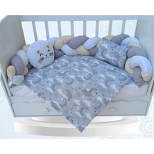 Özgürce Renkli Örgülü Bebek Uyku Seti 60X120 Beşik Için Konforlu ve Şık