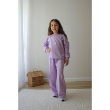 Narin Kids Detaylı 2 Ip Penye Kız Çocuk Tarz Alt Üst Takımları