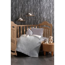 Özgürce Yumuşak Pamuk Triko Battaniyeli, 4 Parça Bebek Uyku Seti, Rahat ve Şık