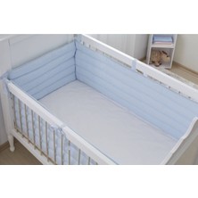 Özgürce Yumuşak Mavi Beşik Kenar Koruyucu Seti, 3 Parça, 80X140 cm