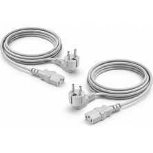Koodmax 2 Adet - C13 Power Kablo - Kasa Monitör Elektrik Güç Kablosu - Gri - 1.8mt