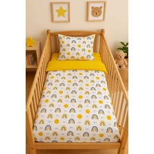 Özgürce Pamuklu Çocuk Yatak Takımı 120X200 Sarı Gökkuşağı Tasarımı