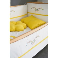 Özgürce Yumuşak ve Rahat Bebek Uyku Seti, 70X130 Cm, Çiçek Desenli, Sarı Renk