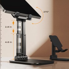 Lisen Tablet Standı - Katlanabilir iPad / Tablet/telefon Masaüstü Tutucu, Taşınabilir Monitör Standı, Ev ve Ofis Için, 4–15,9” Cihazlarla Uyumlu Siyah