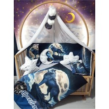 Özgürce Rüya Gibi Erkek Bebek Uyku Seti 60X120, Dijital Baskılı, Cibinlikli