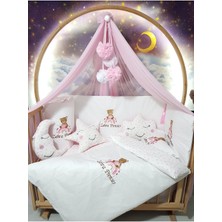 Özgürce Rüya Gibi Bebek Uyku Seti, Lüks Cibinlik ve Gökkuşağı Ayıcık Detaylı